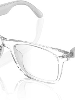 Smart Glasses - Bluetooth Glasses for Men & Women, Touch Control, Outdoor UV Protection and Voice Control, Hands-Free Calls (Clear Lens)